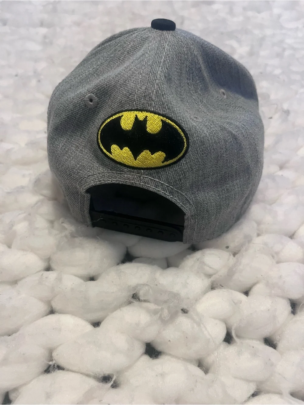 Batman Snapback Hat - Gray and Black with Yellow Accent | OS